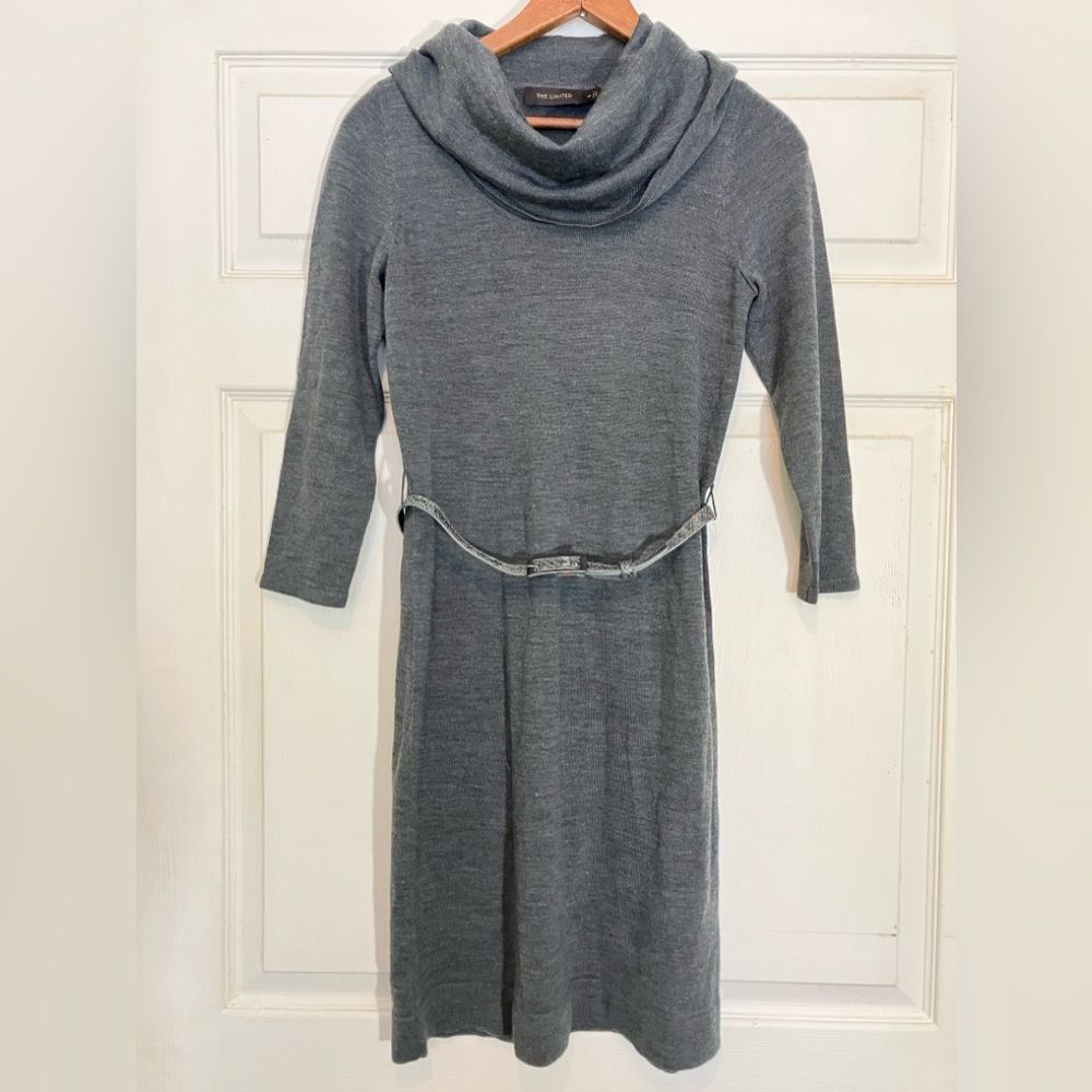 Limited cowel neck, sweater dress, charcoal gray, size extra small, nwt - Picture 1 of 4